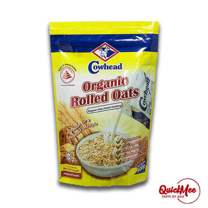 Cowhead Organic Rolled Oats Quick Cooking - 500gm